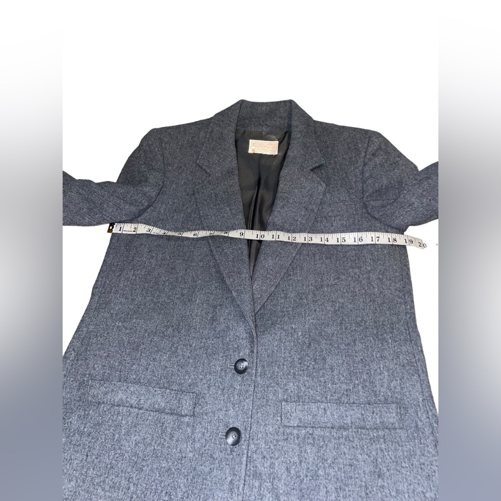 Vintage Pendleton Gray Virgin Wool Blazer Jacket Womens Size 8 USA Classic - Picture 4 of 11